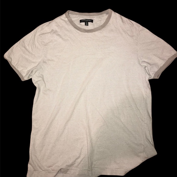 BANANA REPUBLIC GREY STRIPED T-SHIRT - Picture 1 of 3